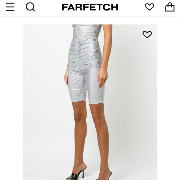 Alexander Wang Metallic Silver Cycle Shorts